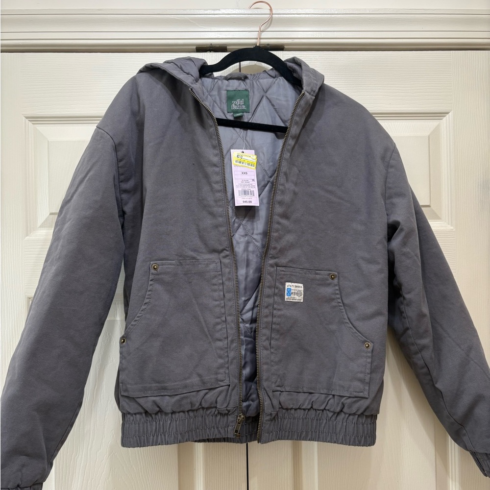 wild fable Gray Hooded Utility Jacket